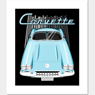 Corvette C1 1958-1960 - Blue Posters and Art